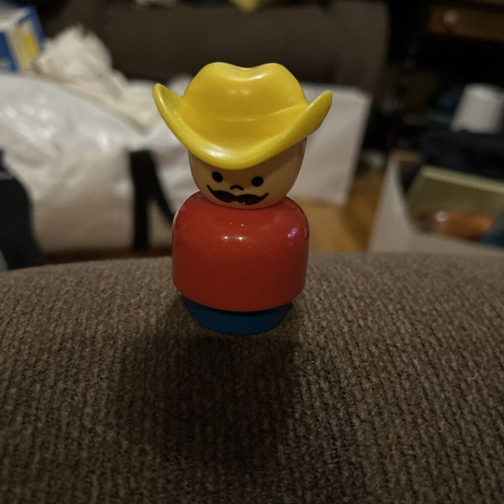 Vintage Fisher Price Little People Chunky 1990 Cowboy Western Red Figure